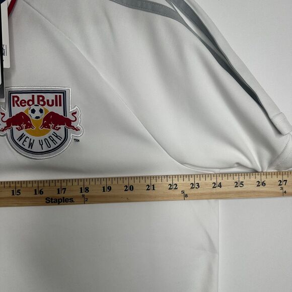 NEW adidas MLS Men's New York Red Bulls Climalite Coaches Polo Golf White XL NEW - Picture 10 of 13